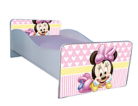 Pat Minnie 2 Fete 2-8 Ani Cu Sertar Si Saltea SafeNest de 140x70 Incluse Ptv2230