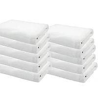 Set 10 Prosoape de Baie Portabile, Bumbac, 140 x 70 cm, pentru Calatorii, Foarte Absorbant, Super Moale, Alb,