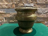 Arzator de tamaie din alama, gravat manual, de colectie, provenienta India