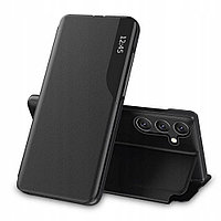Husa Smart View, G-Tech, compatibila cu Samsung Galaxy S23 Plus, Functie stand, Piele ecologica, Negru
