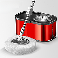 Set galeata mop cu centrifuga si rotatie 360 de grade din inox inoxidabil, Arvada MagicClean, galeata ovala,
