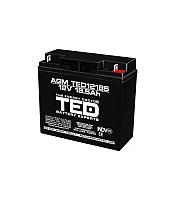 Acumulator TED 12V 18.5Ah AGM plumb acid terminal T3 181mm x 76mm x