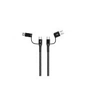 Cablu de date si incarcare 4in1 1m 3A Well negru