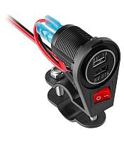 Conector MOTO 12-24V 2x USB-A 5V/1A /2.1A 11W 3100mA PEIYING