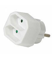 Conector alimentare AC SCHUKO splitter alb 2x soclu EURO LOGILINK