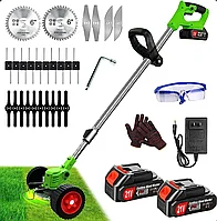Motocoasa electrica 48V, 4000 mAh, 18000 RPM, cu acumulatori si roti TRIMER