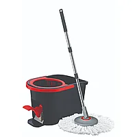 Set galeata cu pedala, storcator rotativ si mop din microfibra, 16 L, Agora Plast