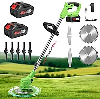 Motocoasa Electrica cu 2 Acumulator, 48V, Autonomie 4 ore 4000 MAH, Brat Ajustabil, 18.000 RPM