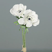 Anemone albe artificiale 2 fire, 28cm