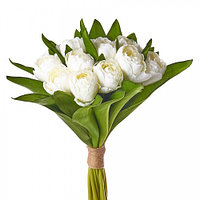 Buchet de 16 Lalele Artificiale, Albe, 35 cm