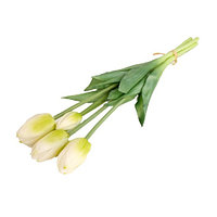 Buchet De 3 Lalele Albe, 47cm și 2 boboci Din Silicon, 42 cm