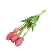 Buchet De 3 Lalele mov, 47cm și 2 boboci Din Silicon, 42 cm