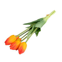 Buchet De 3 Lalele portocalii și 2 boboci Din Silicon, Lalelele 47 Cm Bobocii 42 cm