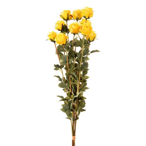 Buchet Trandafiri Artificiali, Galbeni, 10 fire - foto 1 - id-p104581717
