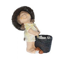 Decorațiune exterioară Copil fată cu coșuleț, 31.5x16.5x37 cm