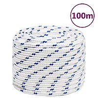 Frânghie de barcă, alb, 18 mm, 100 m, polipropilenă