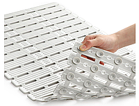Covoras de Dus Antiderapant WELTRXE, 68x40 cm, Lavabil, cu 162 Ventuze, Fara BPA, pentru Copii si Familie, Gri