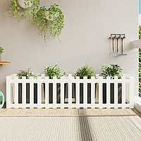 Pat înălțat grădină design gard alb 200x50x50cm lemn pin tratat