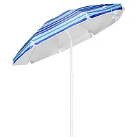 HI Umbrelă de plajă, albastru cu dungi, 200 cm
