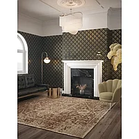 DUTCH WALLCOVERINGS Tapet Palm Palace, negru și auriu