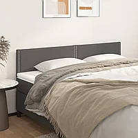 Tăblii de pat, 2 buc, gri, 80x5x78/88 cm, piele ecologică