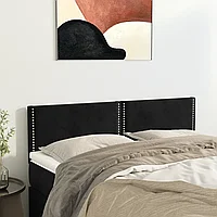 Tăblii de pat, 2 buc., negru, 72x5x78/88 cm, catifea
