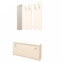 Hol cuier cu pantofar si oglinda,alb,mobilier hol ,modern,92 cm lungime,Bortis
