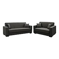Set de sufragerie 2 piese Vox pakoworld din material în nuanță antracit 83x214