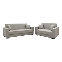 Set de sufragerie 2 piese Vox din material pakoworld în nuanță Gri deschisă 83x214