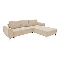 Canapea extensibila de trei locuri cu depozitare Settee din material Pakoworld in culoarea bej 286x204x93cm