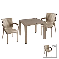 Set de cină Explore-Festive set pakoworld 5 piese PP Crem 90x90x73,5cm 90x90