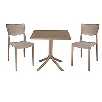 Set de masă Groovy-Ignite pakoworld set 3 piese PP Crem 80x80x74,5cm 80x80