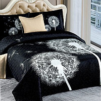 Cuvertura catifea matlasata, cu model, 5 piese, pat 2 persoane, 230x250 cm, CM06 Catifea, 55 x 55 cm (x2), 55