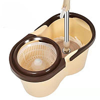 Set curatenie, galeata cu centrifuga din plastic, maner telescopic si mop rotund, Galeata cu Storcator si Mop,
