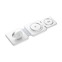 Incarcator Wireless 3 in 1, Fast charge, 15W Pliabil, Compatibil Magsafe, Iphone, Apple Watch, Airpods, Alb