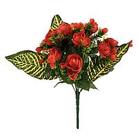 Buchet Flori Artificiale, Trandafiri, Înălțime 31 cm, Culoare Roșu, Material Plastic