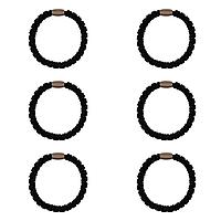 Elastice Păr Femei, Frotte, Închidere Metalică, Negru, Set 6 Bucăți