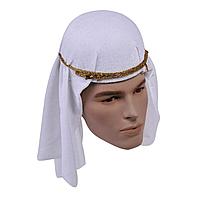 Pălărie Deghizare Adulți, Model Arab, șiret Auriu, Alb