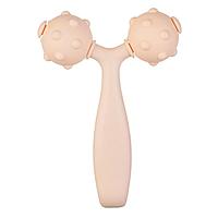 Roller Masaj, Model cu 2 Bile, Somon, Dimensiuni 13x9cm, Anti-Cellulite, Plastic