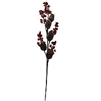 Crenguță Decorativă Crăciun, Conuri și Pomușoare, 60cm