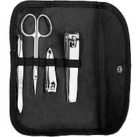 Set Manichiură, 4 Piese, Foarfecă, Unghieră Mică și Mare, Pensetă, Negru
