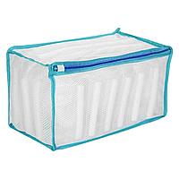 Husă Spălare Încălțăminte, Cu Fermoar, Dimensiuni 33x19x15 cm, Material Poliester, Alb/Albastru