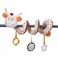 Jucărie Spiralată Pat, Girafă, 30cm, Maro-Bej, Oglindă și Dentitie, Unisex