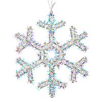 Ornament Brad Crăciun, Model Fulgi, Culori Multicolor, Dimensiuni 17x17 cm