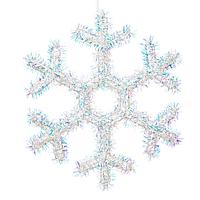 Decorațiune Crăciun, Fulg 3D, Plastic, Alb, 34x34cm