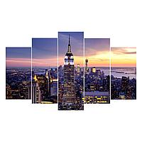 Tablou Canvas, Empire State Building, 100x60cm, Set 5 Bucăți, Multicolor