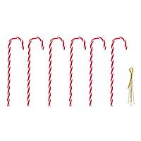 Set Ornamente Brad Crăciun, Bastonașe Roșii Albe, 18cm, 6 Bucăți