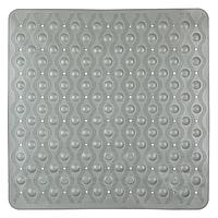 Covor Baie Antiderapant, Gri, 55x55 cm, Detalii Reliefate, Ventuze Calitate Înaltă