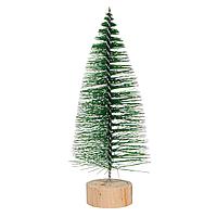 Brad Decorativ, Model Verde Nins, Bază Lemn, 14 cm