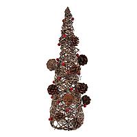 Brad Decorativ de Crăciun, Conic, LED, Lumină Alb Caldă, 13x48 cm, 15 Becurii